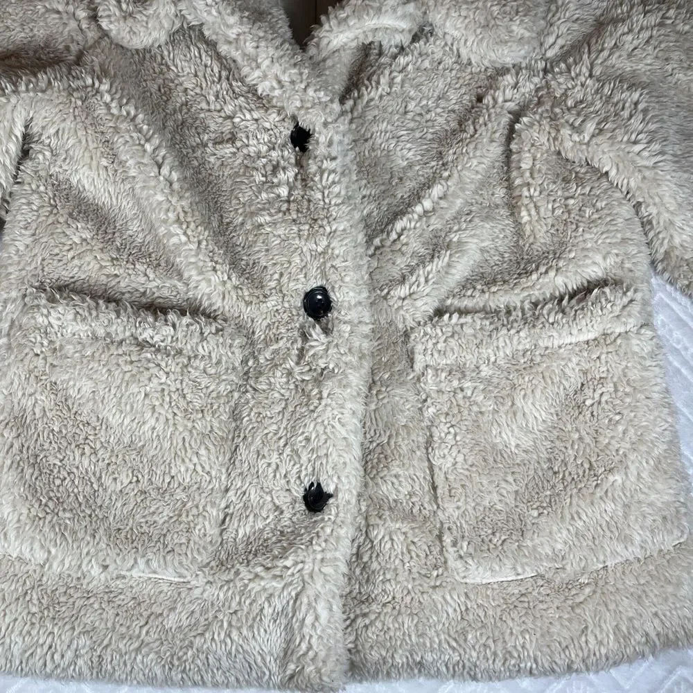 Sanctuary Sherpa Jacket Size‎ M Teddy Bear Coat Beige Anthropologie - Picture 4 of 14